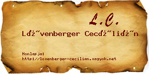 Lövenberger Cecílián névjegykártya